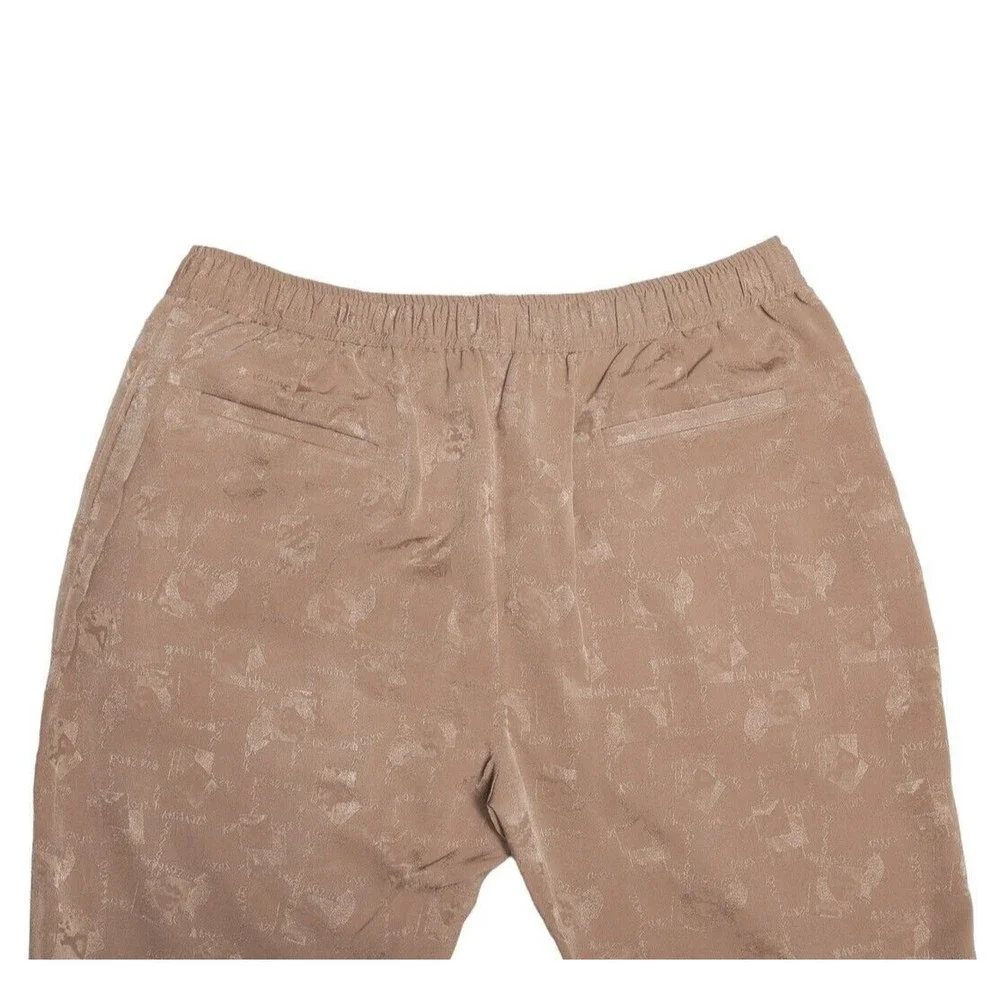 Mens Pants Joggers Beige Polyester Drawstring Loose Harem Casual Beach Large